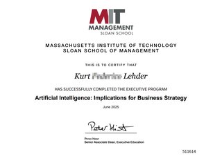 MIT Sloan School — Artificial Intelligence: Implications for Business Strategy, June 2025